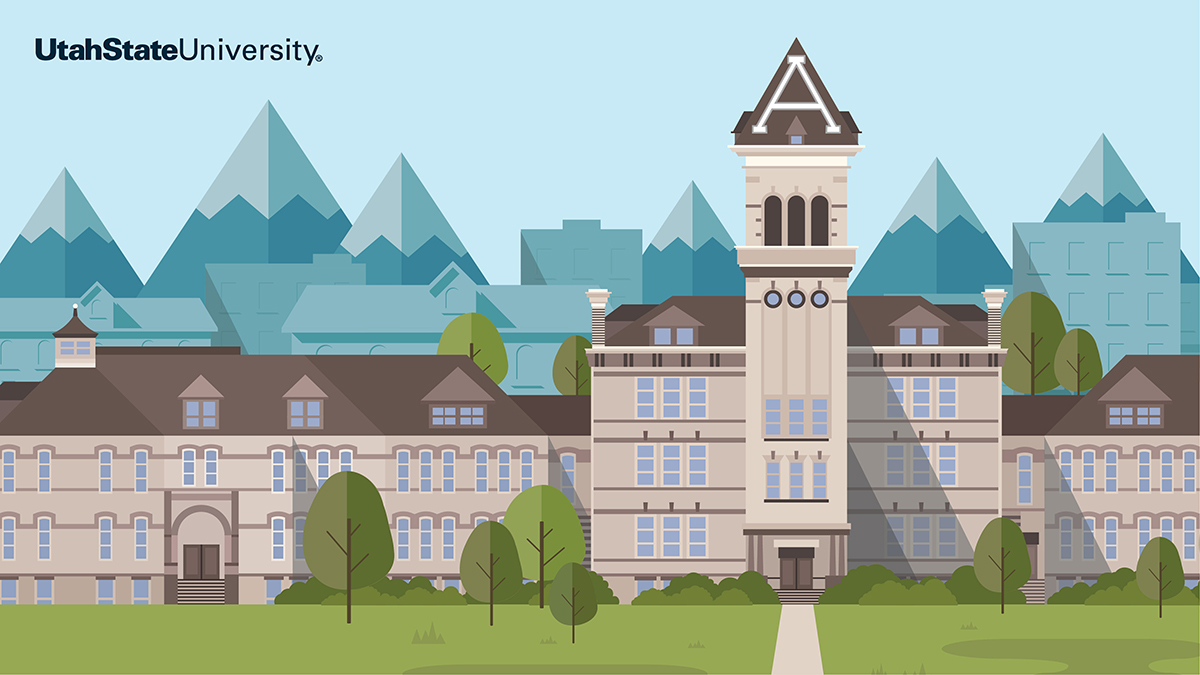 Old Main illustration - Extension Zoom background