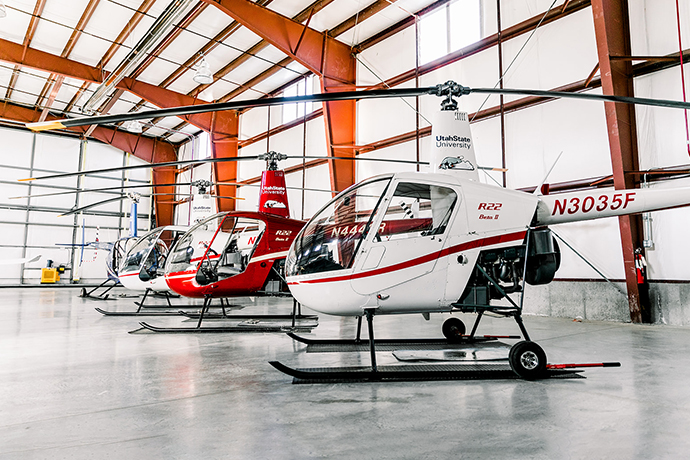 helicopters in hangar
