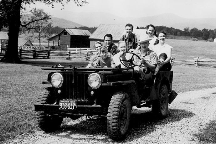 family in jeep