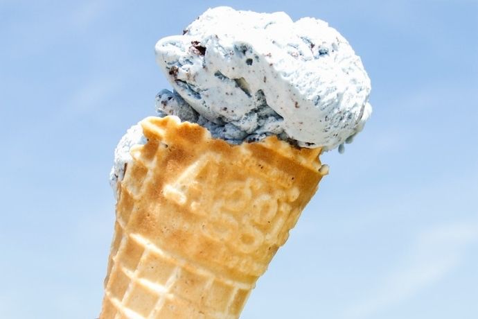 Aggie blue mint ice cream cone