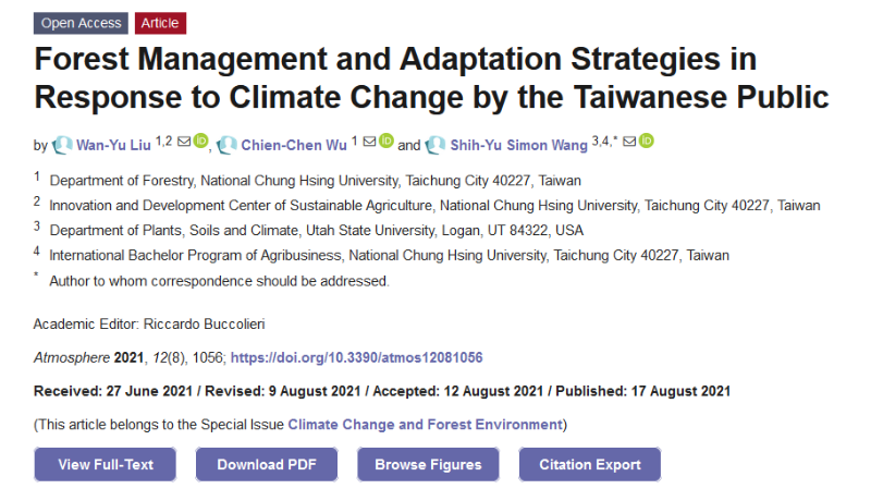 A description of a paper published by Simon Wang and Wan-Yu Liu about climate change adaptation strategies 