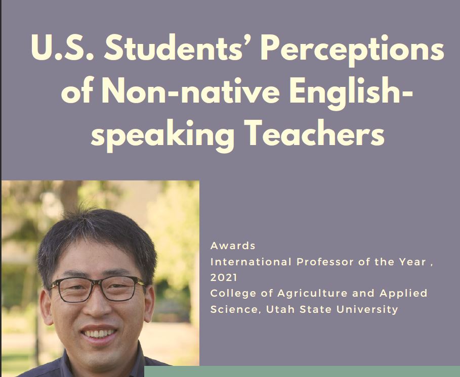 A snippet of a flyer detailing the topic of a seminar on US students perceptions of non-native speaker teachers. 