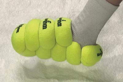 a tennis-ball inspired shoe by Nicole McLaughlin
