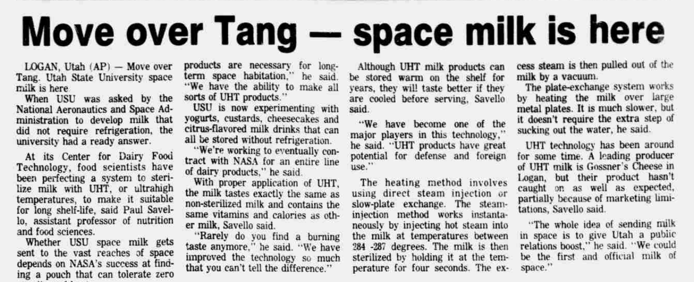 move over tang, space milk is here